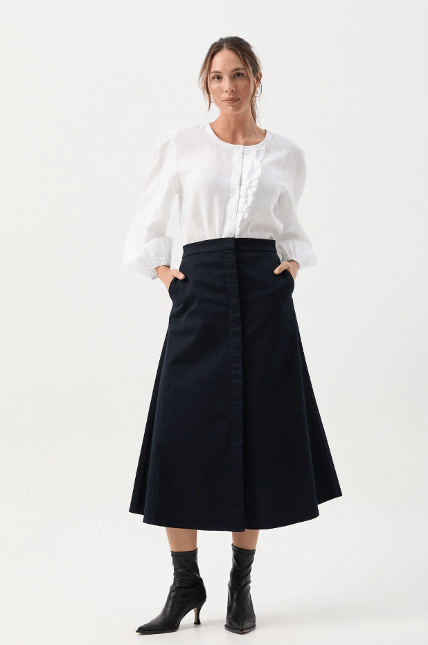 Load image into Gallery viewer, Goondiwindi Cotton Womens A-Line Button Through Skirt
