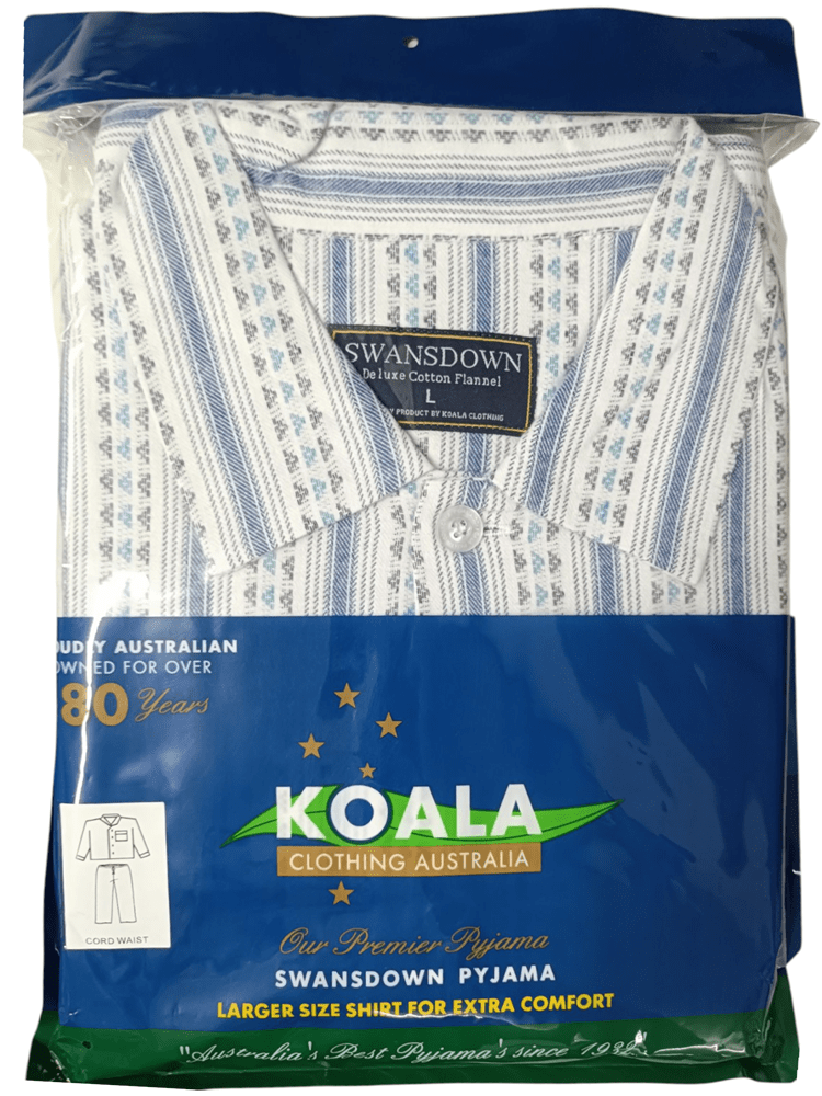Load image into Gallery viewer, Koala Mens Swansdown Long Sleeve Cotton Cord Pyjama Set - Navy
