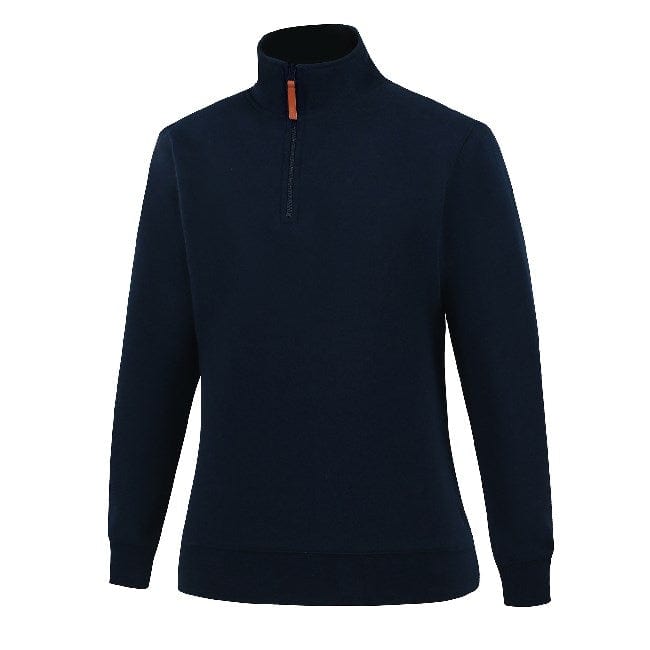 Pilbara Womens Classic Zipper Closed Front Fleece Pullover - Black