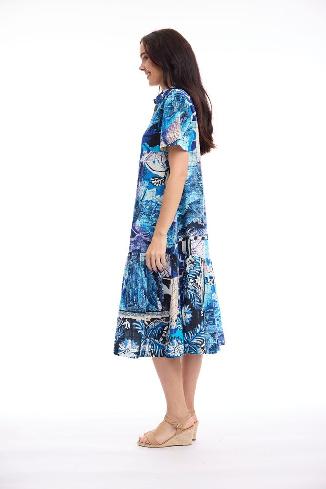 Load image into Gallery viewer, Orientique Womens Nimes Dress Patch Long
