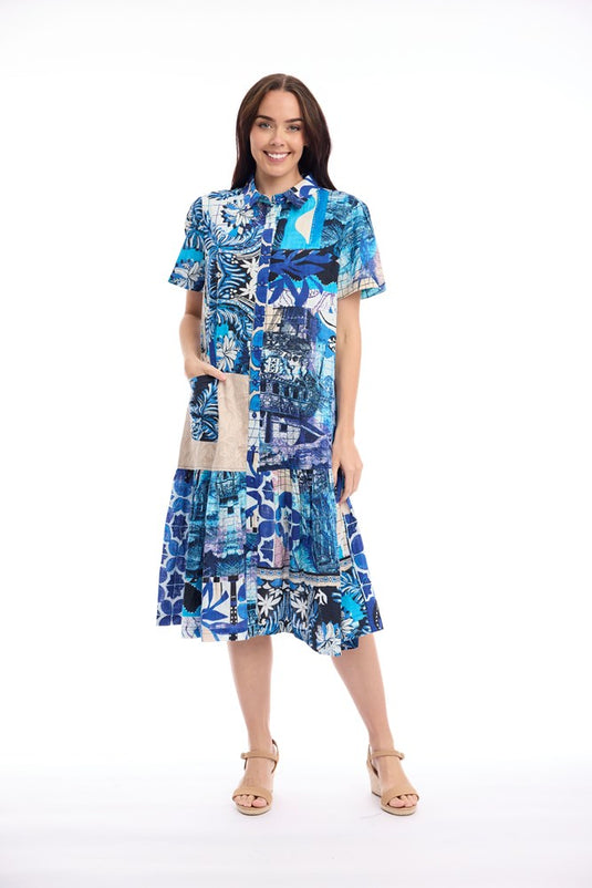 Orientique Womens Nimes Dress Patch Long