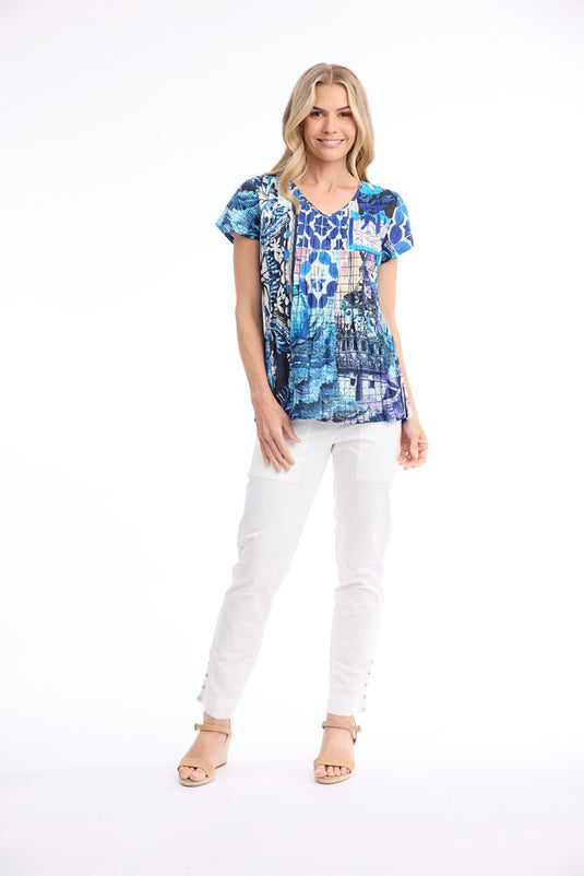 Orientique Womens Nimes Top Pleated