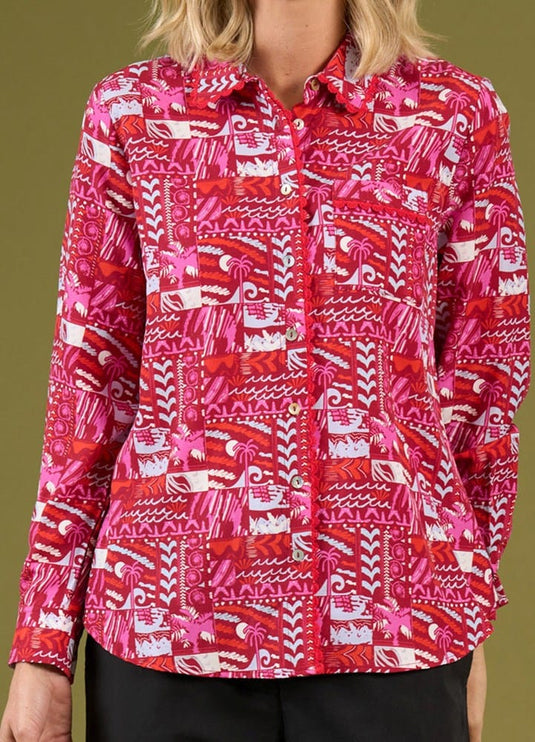 Charlie Jane Womens Levin Shirt - Sea Scape