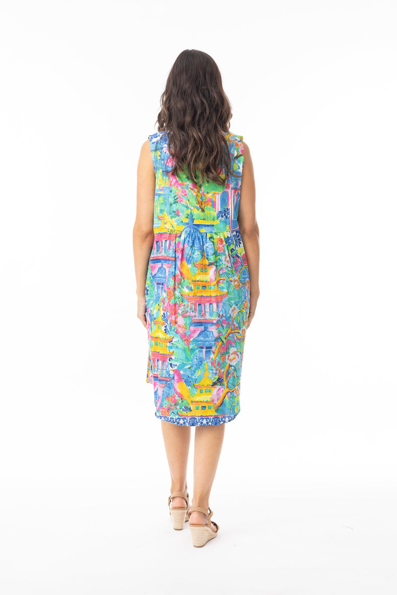 Load image into Gallery viewer, Orientique Womens Okayama Dress Shift Side Panel Sleeveless Reversible
