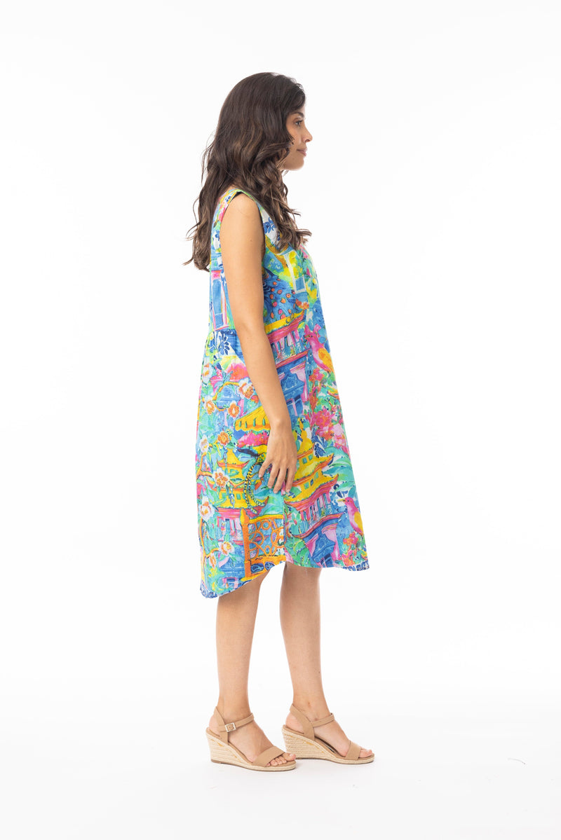 Load image into Gallery viewer, Orientique Womens Okayama Dress Shift Side Panel Sleeveless Reversible
