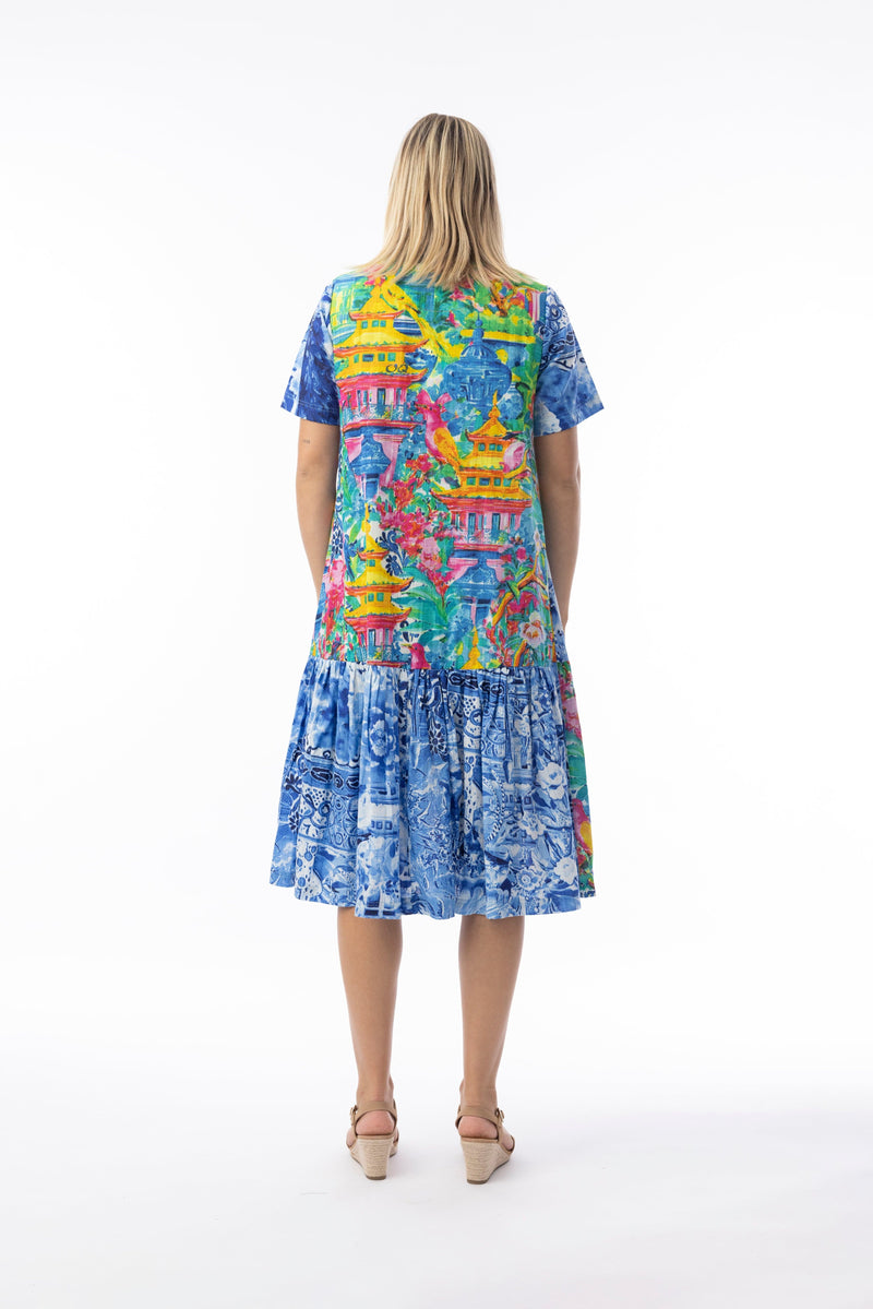 Load image into Gallery viewer, Orientique Womens Okayama Dress Patch Collar
