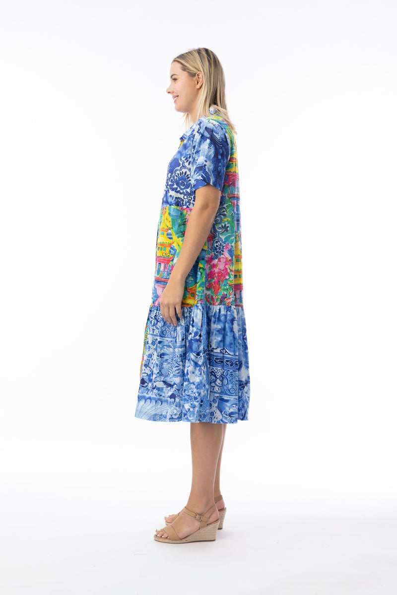 Load image into Gallery viewer, Orientique Womens Okayama Dress Patch Collar
