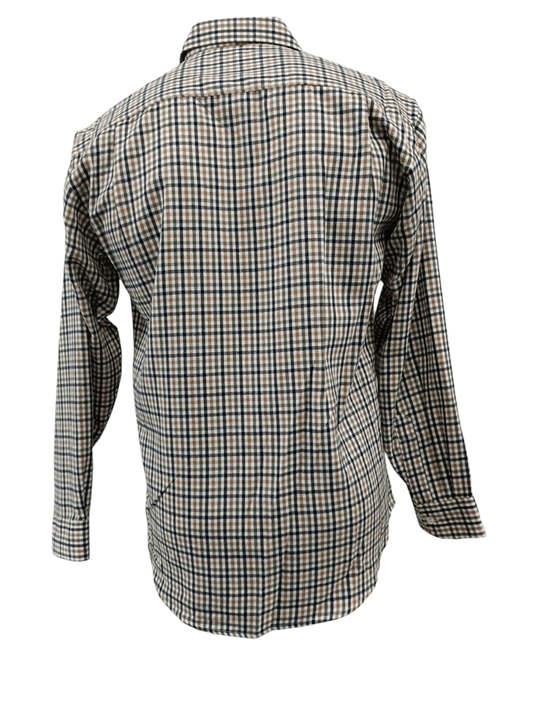 Bisley Mens Long Sleeve Brushed Cotton Shirt - Olive Check