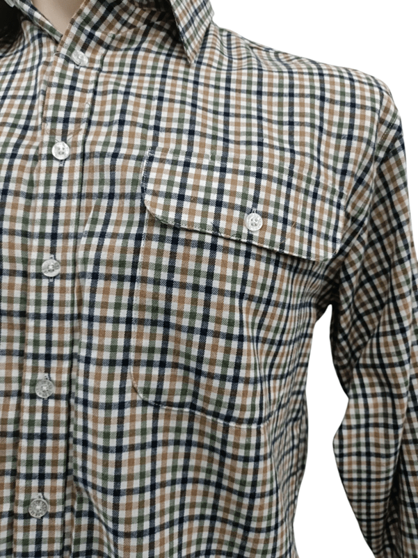 Load image into Gallery viewer, Bisley Mens Long Sleeve Brushed Cotton Shirt - Olive Check
