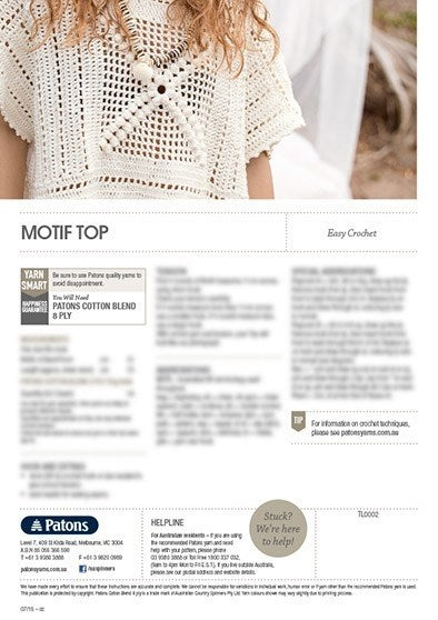 Load image into Gallery viewer, Patons Motif Top Book
