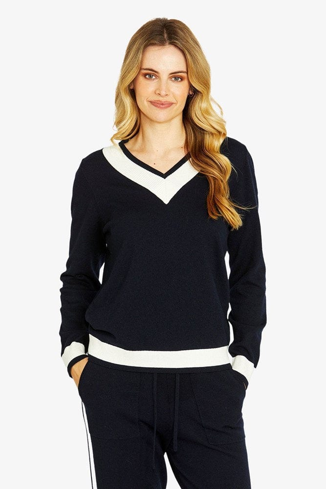 Load image into Gallery viewer, Pingpong Womens Taylor V-Neck Tipped Pullover
