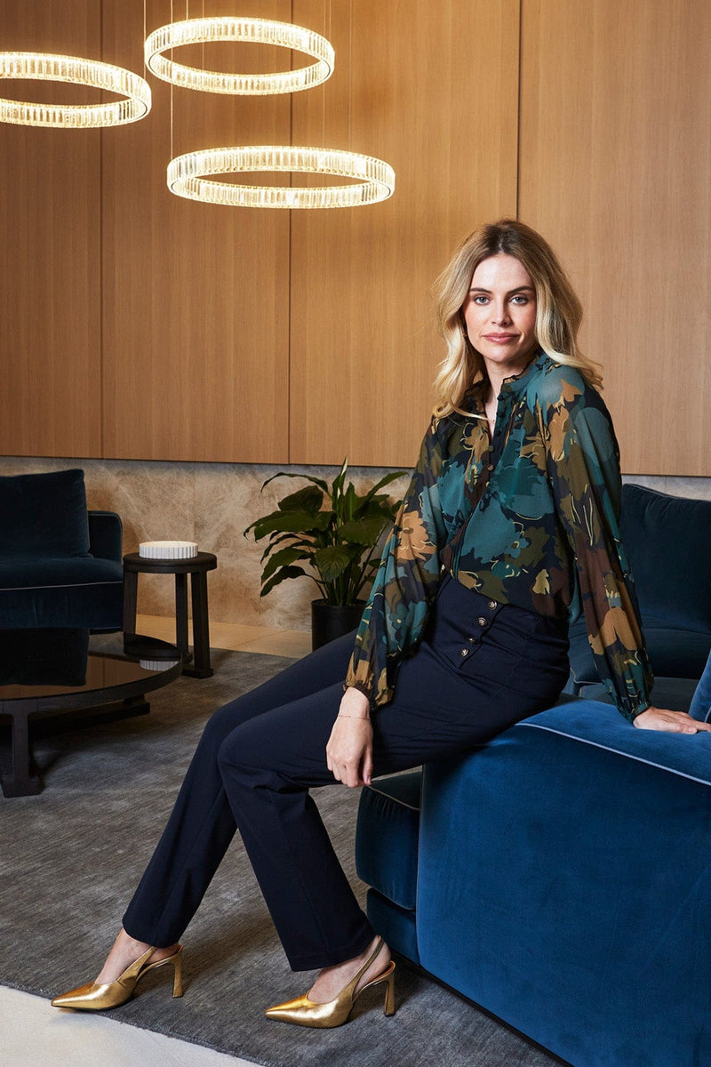 Load image into Gallery viewer, Pingpong Womens Midnight Botanica Blouse
