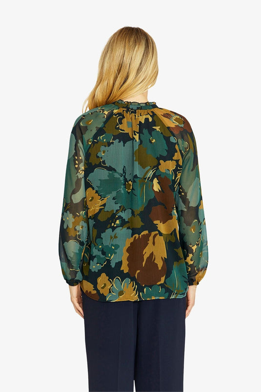 Pingpong Womens Midnight Botanica Blouse
