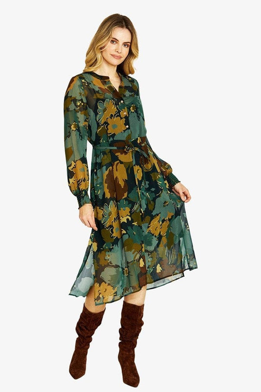 Pingpong Womens Katie Button Midi Dress