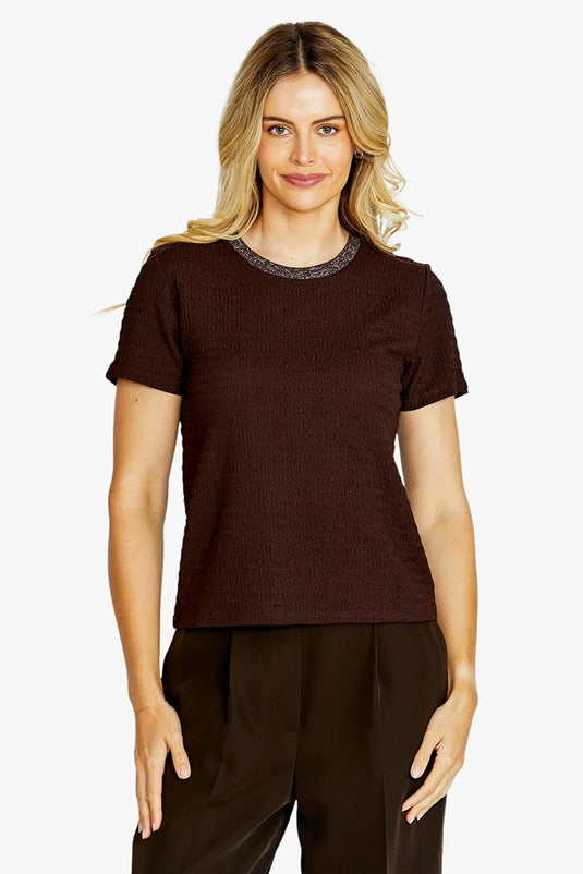 Pingpong Womens Alfie Textured Crew Tee