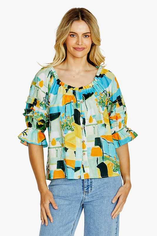 Pingpong Womens Alessia Peasant Top