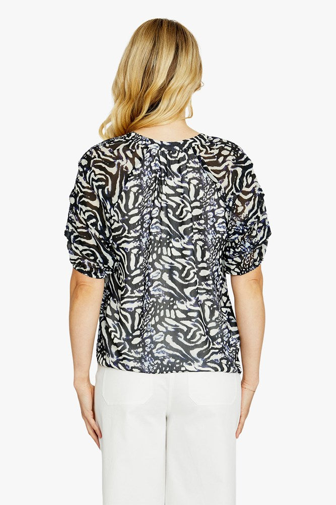 Load image into Gallery viewer, Pingpong Womens Ellison Gathered Neck Blouse

