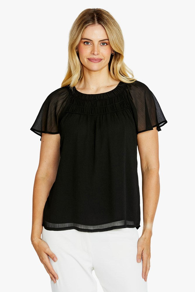 Load image into Gallery viewer, Pingpong Womens Luciana Flutter Sleeve Top
