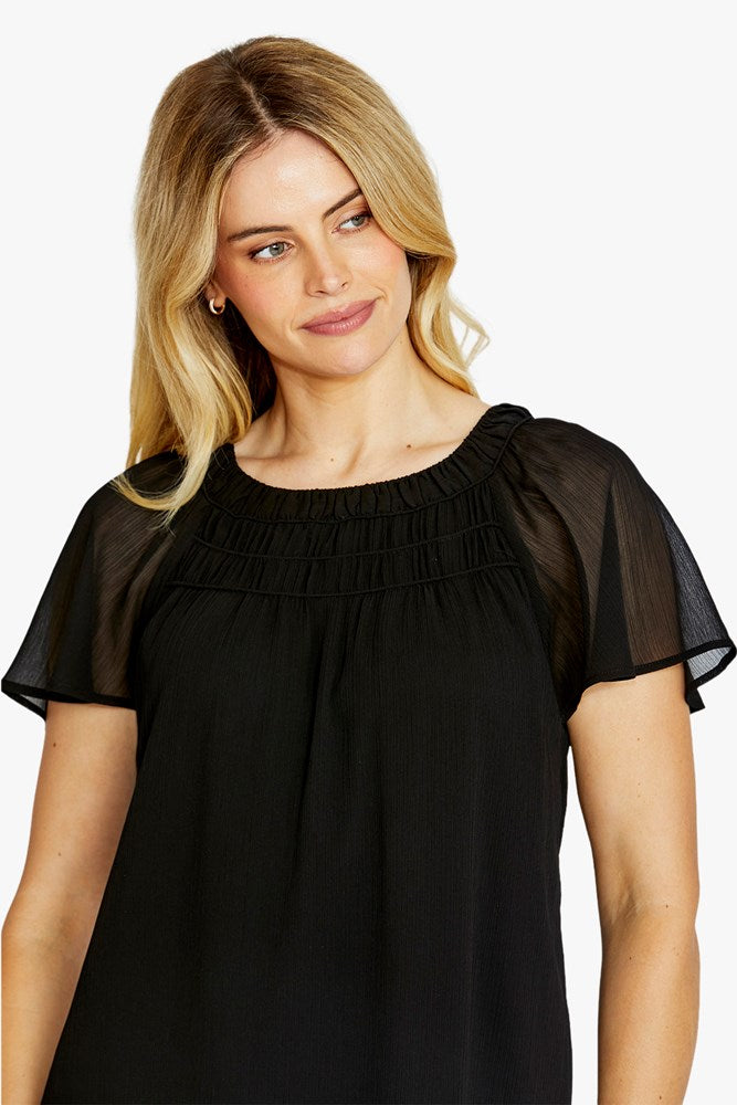 Load image into Gallery viewer, Pingpong Womens Luciana Flutter Sleeve Top

