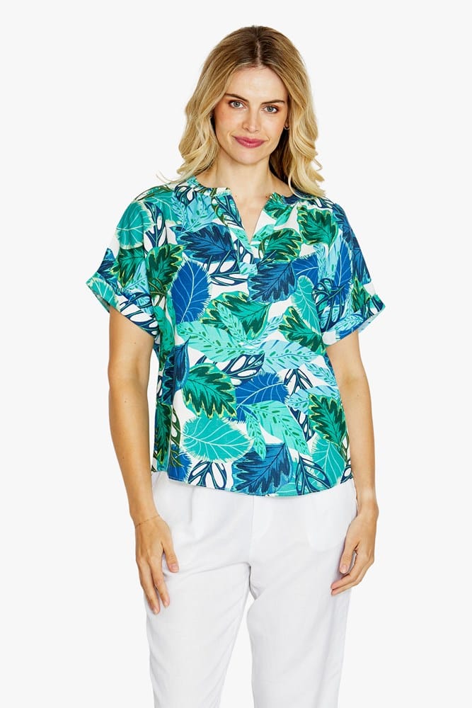 Load image into Gallery viewer, Pingpong Womens Mariana V Neck Print Blouse - Daintree
