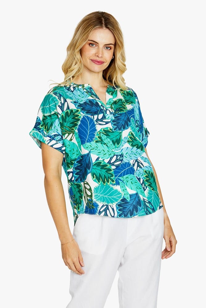 Load image into Gallery viewer, Pingpong Womens Mariana V Neck Print Blouse - Daintree

