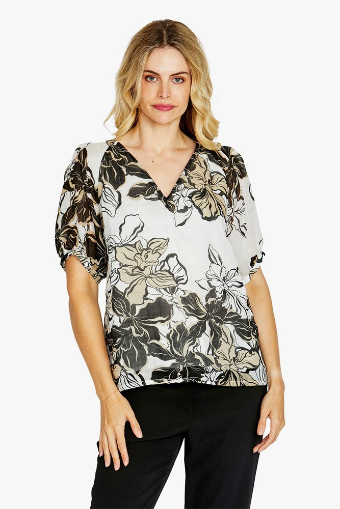 Load image into Gallery viewer, Pingpong Womens Eden Bubble Sleeve Top
