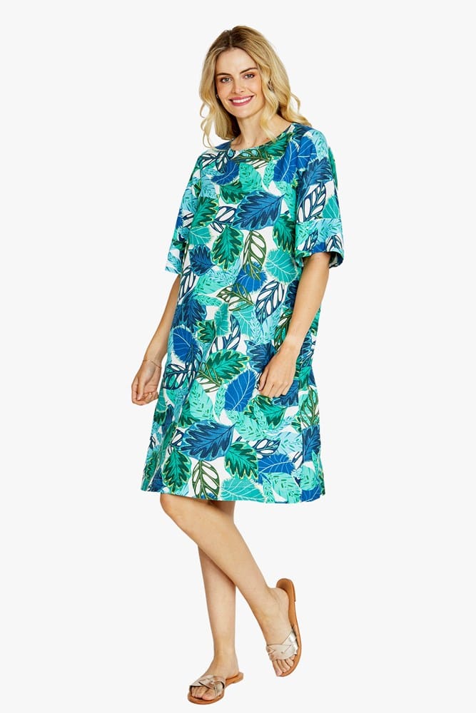Load image into Gallery viewer, Pingpong Womens Hazel Short Sleeve Print Dress - Daintree

