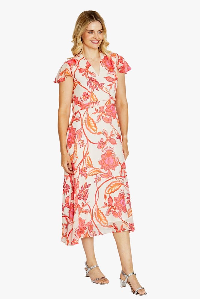 Load image into Gallery viewer, Pingpong Womens Emma V Neck Print Dress - Dahlia
