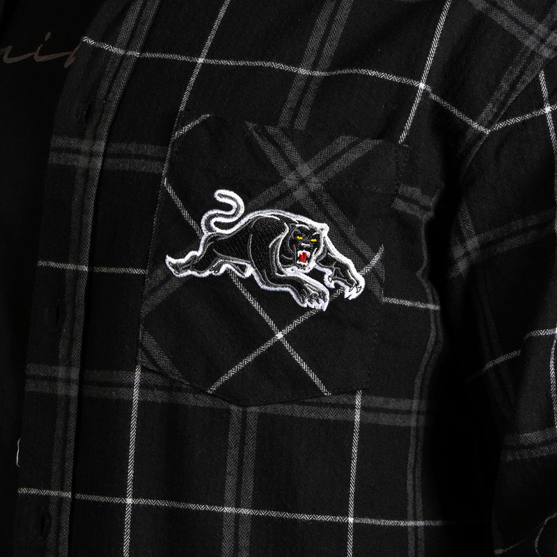 Load image into Gallery viewer, NRL Mens &#39;Mustang&#39; Flannel Shirt -  Panthers
