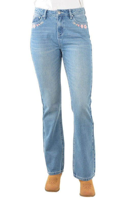 Pure Western Womens Flora Hi Rise Boot Cut Jeans