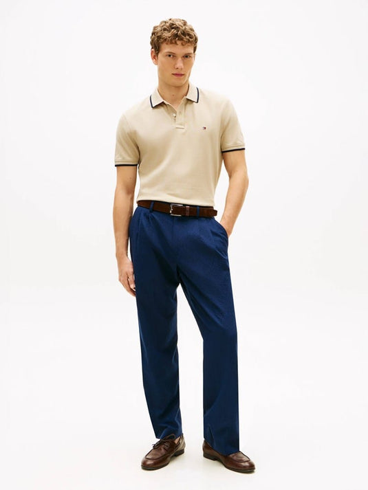 Tommy Hilfiger Mens Pique Undercollar Polo - Sandalwood