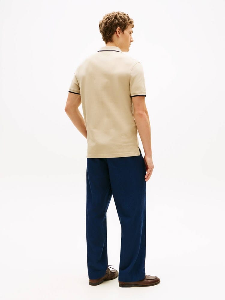 Load image into Gallery viewer, Tommy Hilfiger Mens Pique Undercollar Polo - Sandalwood
