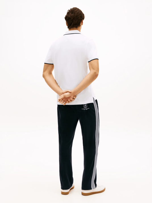 Tommy Hilfiger Mens Pique Undercollar Polo - White
