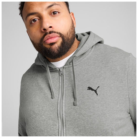 Puma Mens Essentials Full-Zip Hoodie - Medium Grey Heather