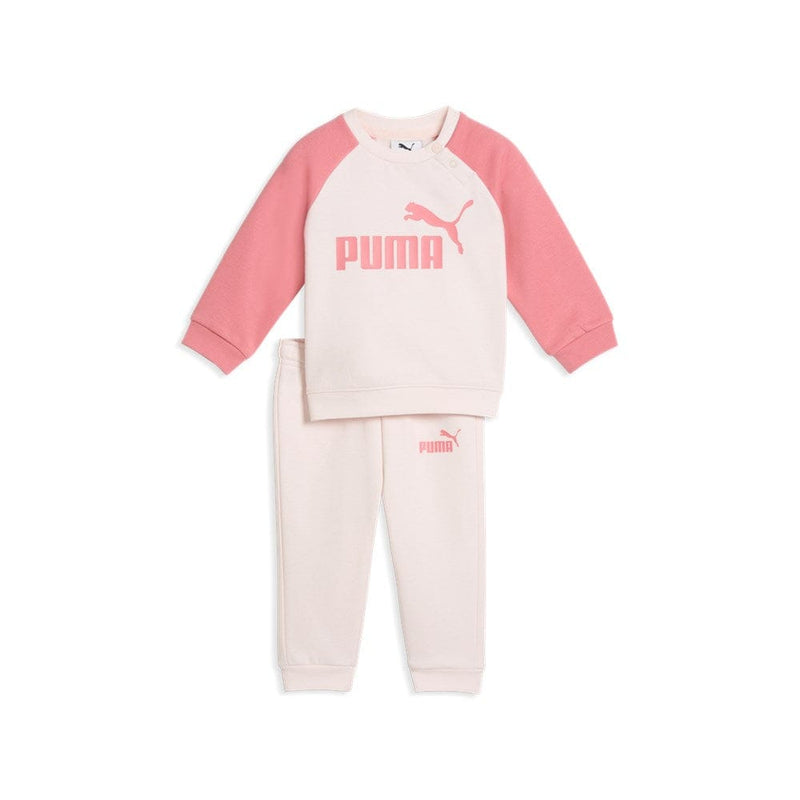 Load image into Gallery viewer, Puma Minicats Essentials Raglan Crew Set - Jasmine Flower
