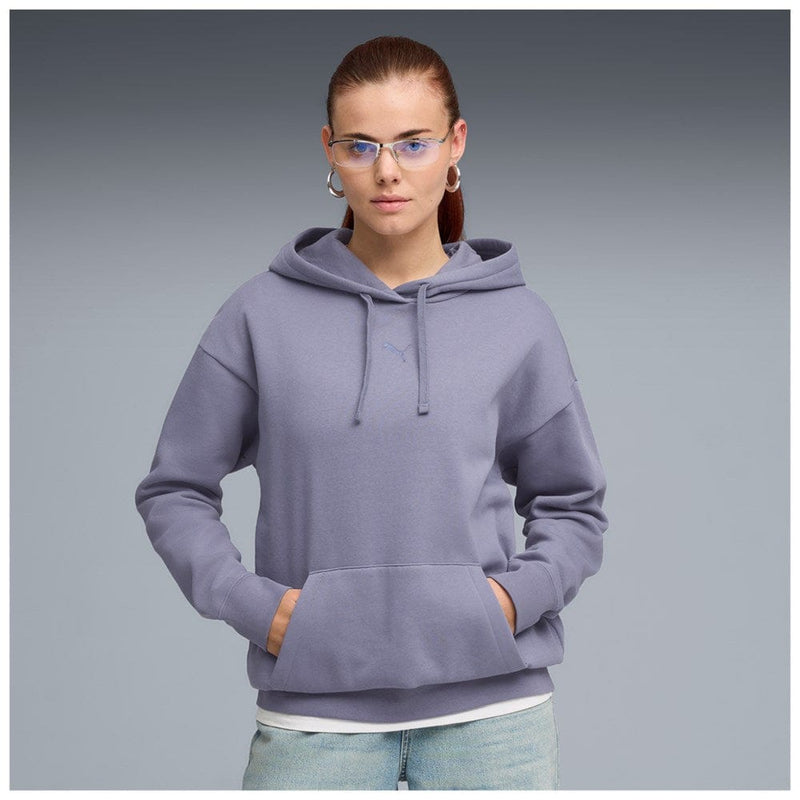 Load image into Gallery viewer, Puma Womens Essentials Fleece Relaxed Hoodie - Gray Sky
