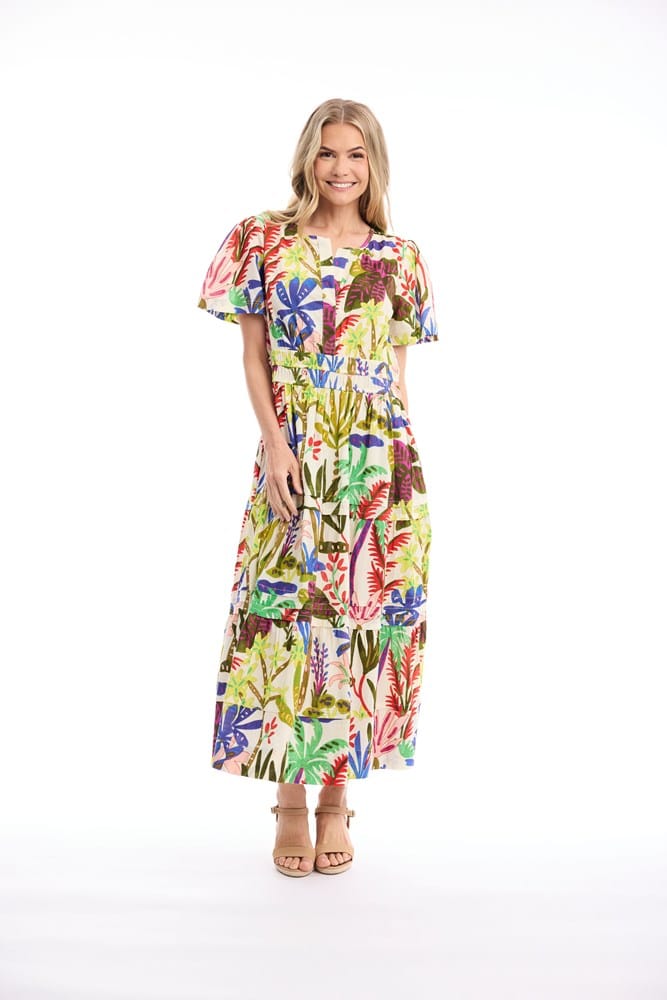 Load image into Gallery viewer, Orientique Womens Paloma Dress Maxi Short Sleeve
