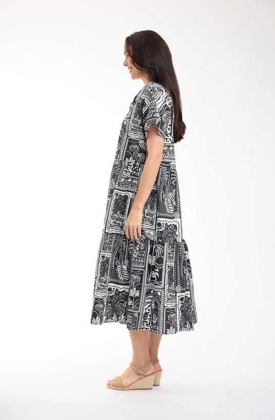 Orientique Womens Pampellone Dress Layers Collar