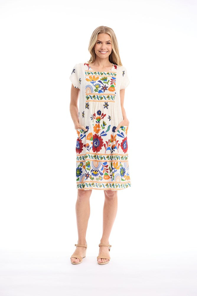 Load image into Gallery viewer, Orientique Womens Pellion Bib Pockets Dress
