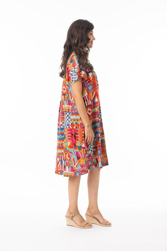 Orientique Womens Peru Dress Square Neckline