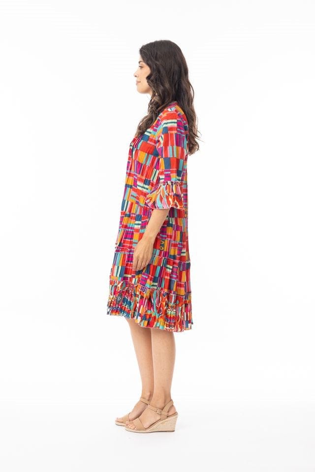 Load image into Gallery viewer, Orientique Womens Peru Dress Layers Frill Sleeve
