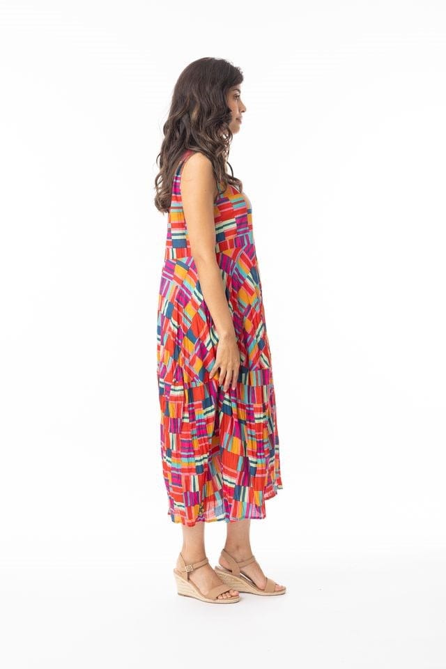 Load image into Gallery viewer, Orientique Womens Peru Dress Bubble Sleeveless

