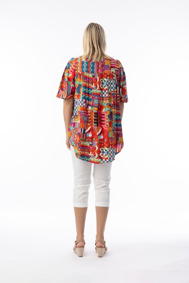 Load image into Gallery viewer, Orientique Womens Peru Top V Flaired Sleeve
