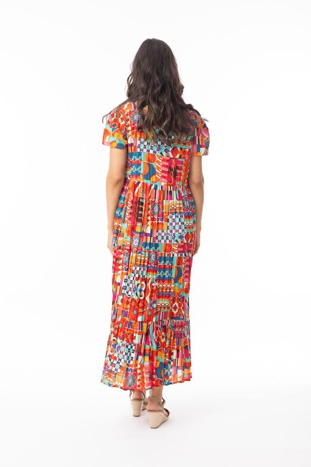 Load image into Gallery viewer, Orientique Womens Peru Dress Midi Layers Square Neckline
