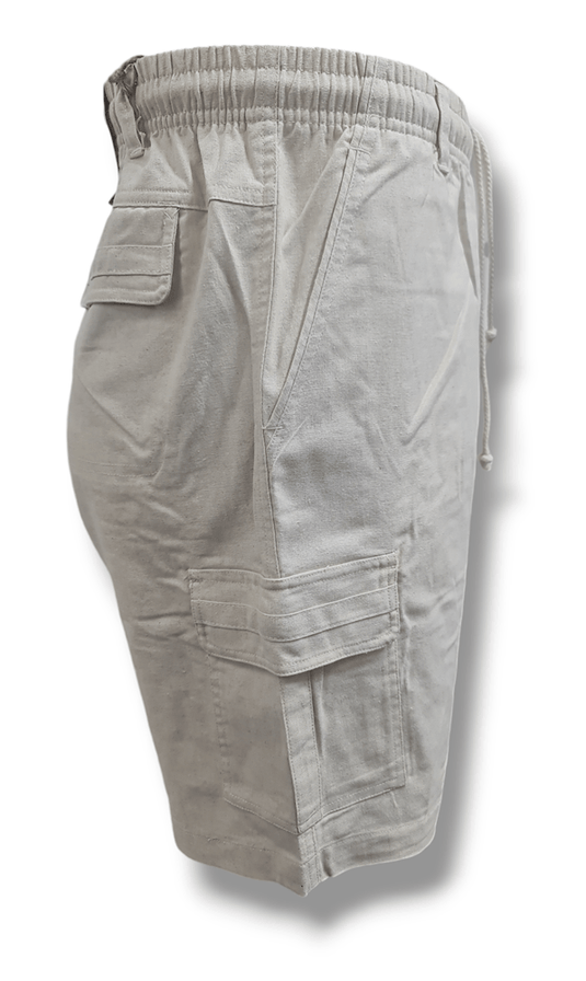 PaperBark Mens Washed Linen Cargo Shorts