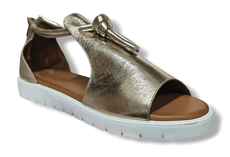 Load image into Gallery viewer, Rilassare Dexi Womens Golden Sandal Shoes
