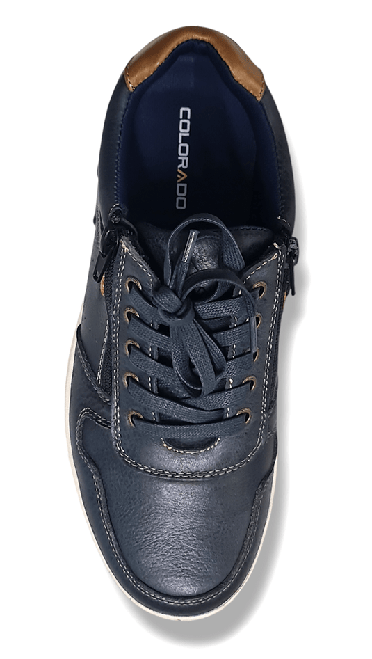 Colorado Mens Vance NavyTumble Leather Shoes