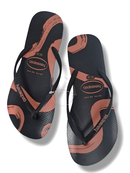 Havaianas Slim Flow Black/Pink Thongs