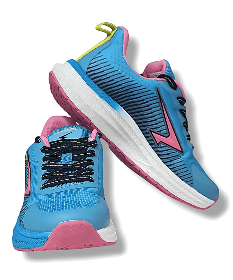 Load image into Gallery viewer, Sfida Girls Lace Up Runner Blue/Pink Shoes
