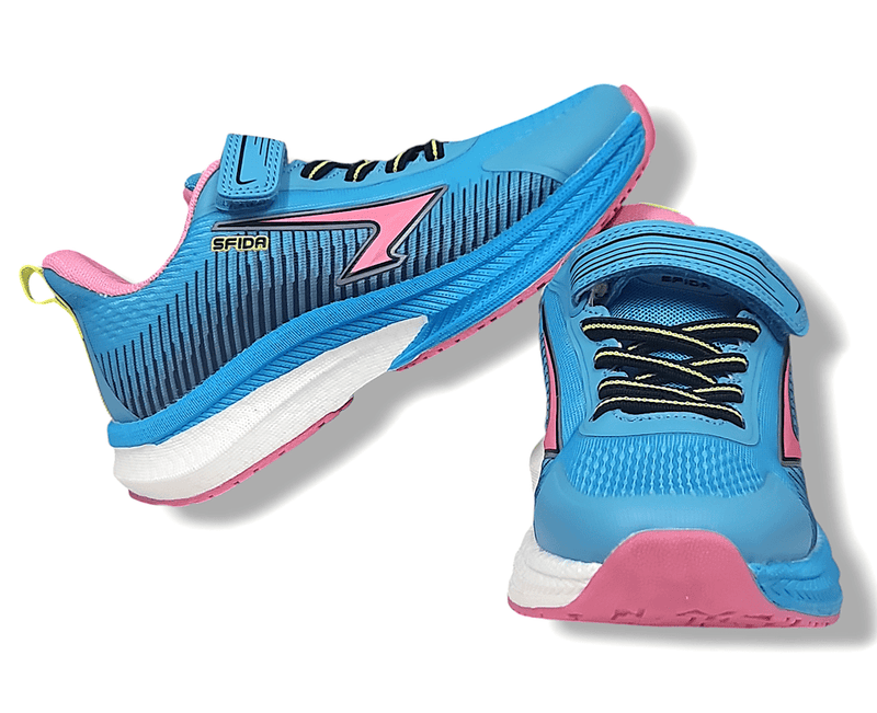 Load image into Gallery viewer, Sfida Zephyr Girl&#39;s Performance Runners V Strap - Blue/Pink
